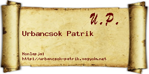 Urbancsok Patrik névjegykártya