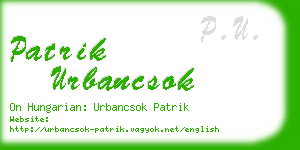 patrik urbancsok business card